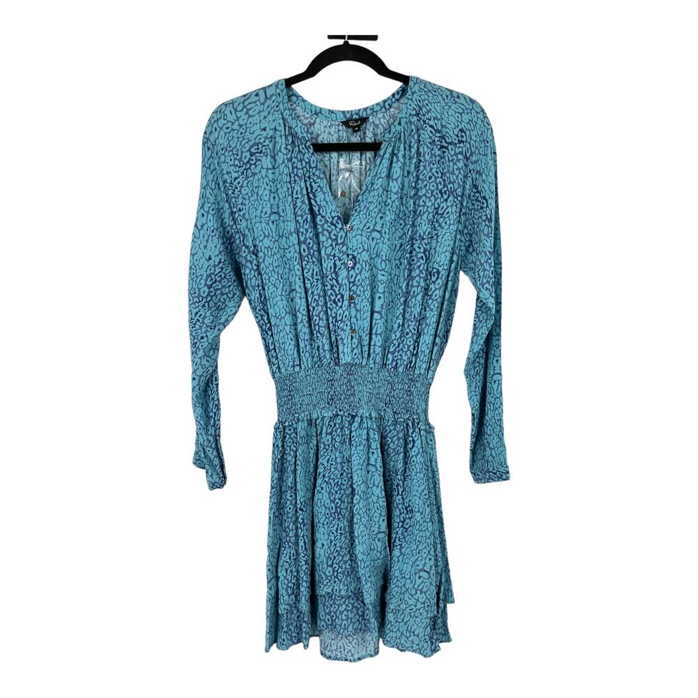 Rails dress Jasmine long sleeve animal print blue X-Small XS - Picture 2 of 11